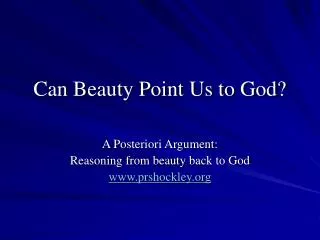 Can Beauty Point Us to God?