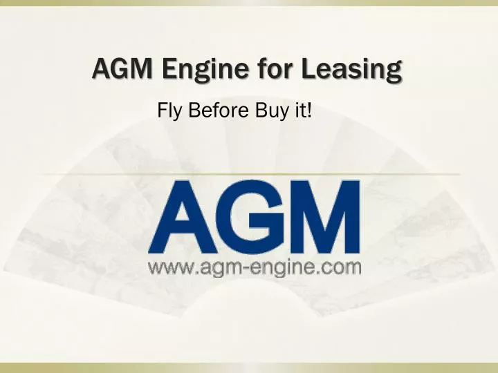 agm engine for leasing