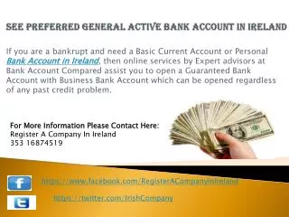 See Preferred General Active Bank Account in Ireland