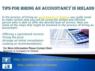 Tips for Hiring an Accountancy in Ireland