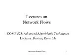 Lectures on Network Flows - slide 1