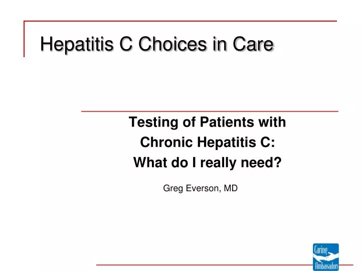 hepatitis c choices in care