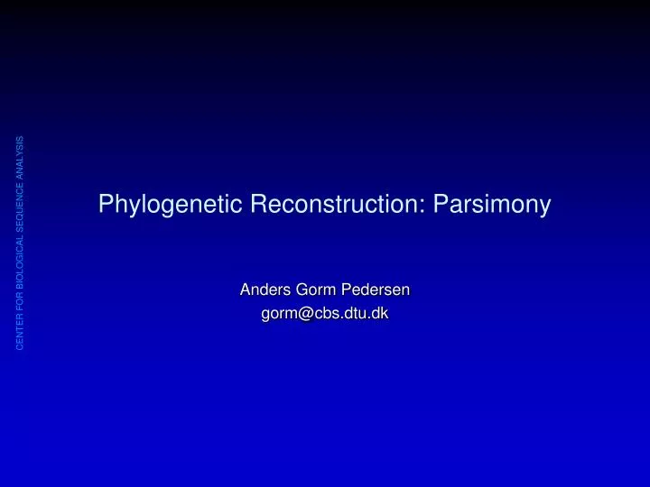 PPT - Phylogenetic Reconstruction: Parsimony PowerPoint Presentation ...