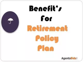 benefit's for retirement plan