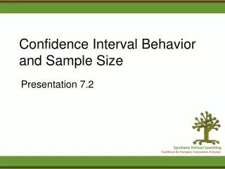 Confidence Interval Behavior and Sample Size