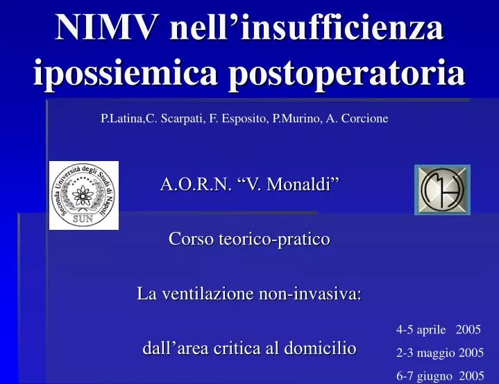 nimv nell insufficienza ipossiemica postoperatoria