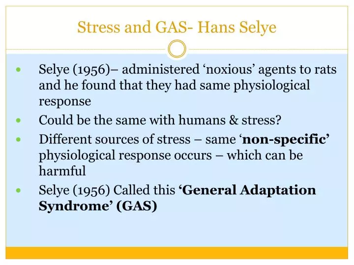 stress and gas hans selye