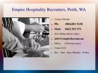 Empire Hospitality Recruiters, Perth, WA