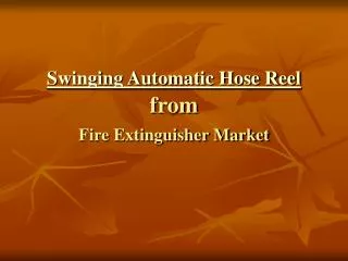 Swinging Automatic Hose Reel