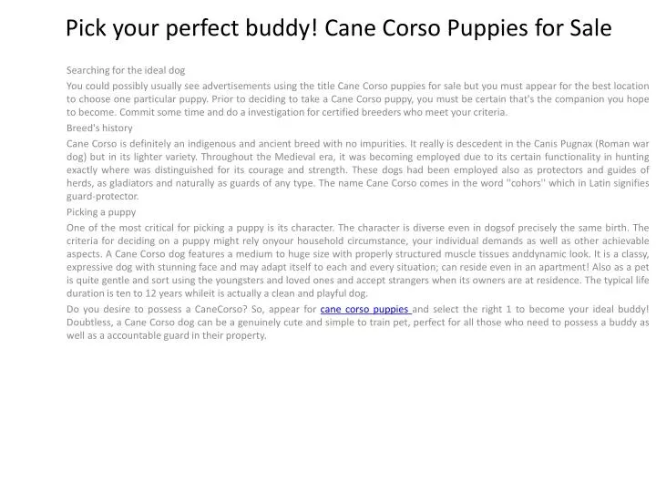 pick your perfect buddy cane corso puppies for sale