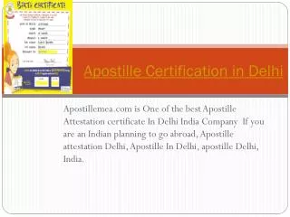 Apostille certificate In Delhi