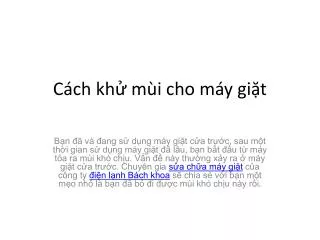 Cách khử mùi cho máy giặt