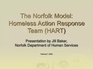 The Norfolk Model: Homeless Action Response Team (HART)
