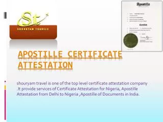 Apostille Certificate Attestation
