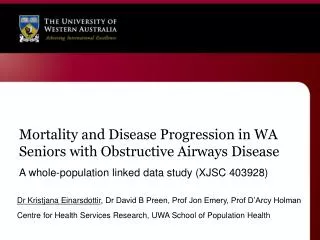 Mortality and Disease Progression in WA Seniors with Obstructive Airways Disease