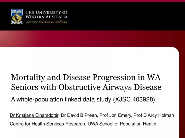 mortality and disease progression in wa seniors with obstructive airways disease