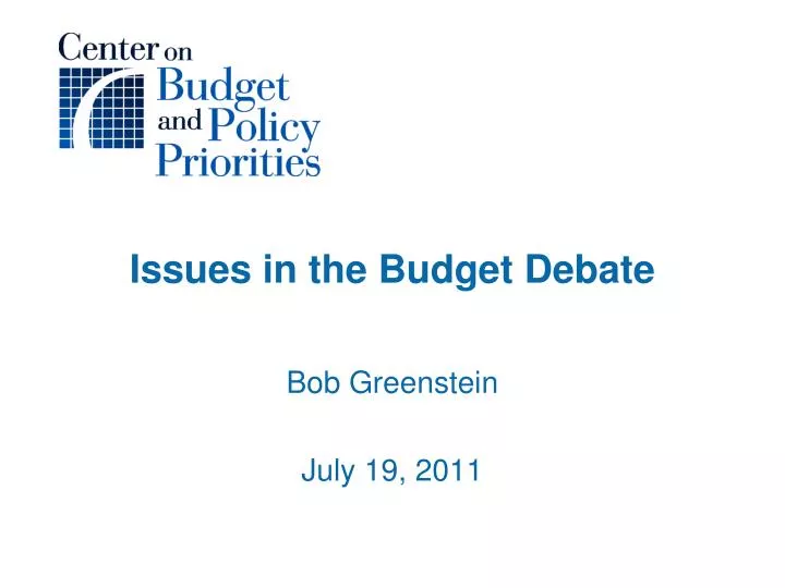 issues in the budget debate