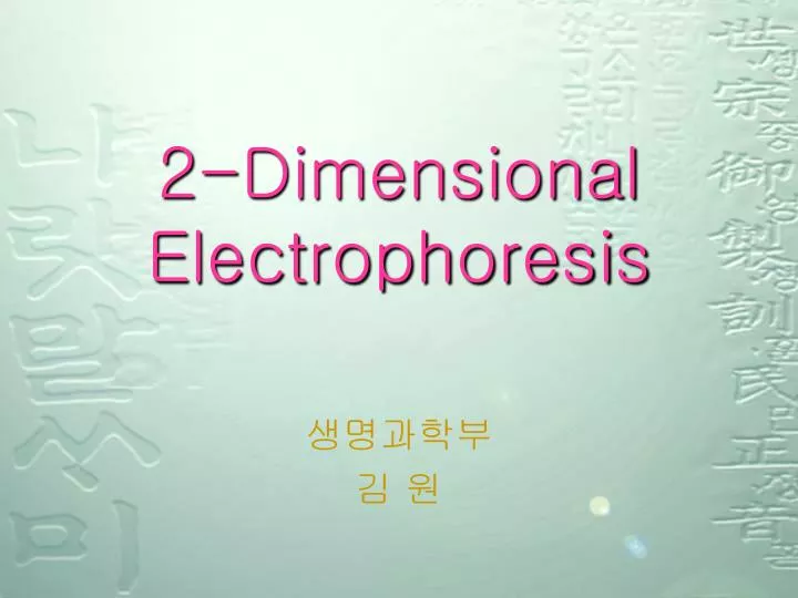 2 dimensional electrophoresis