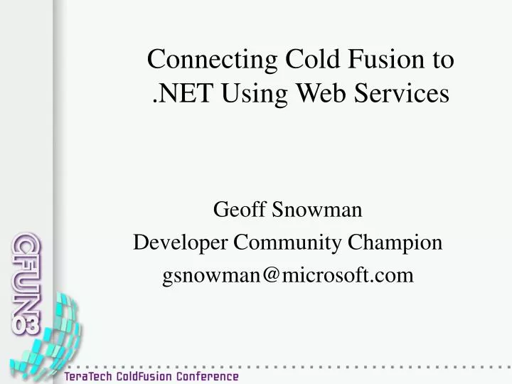 connecting cold fusion to net using web services