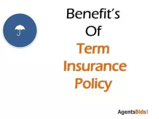 benefits of term insurance policy