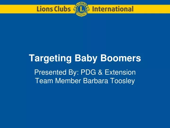 targeting baby boomers