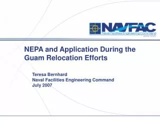 NEPA and Application During the Guam Relocation Efforts