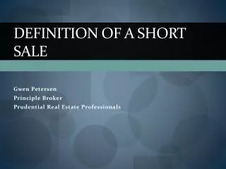 Definition of a Short Sale
