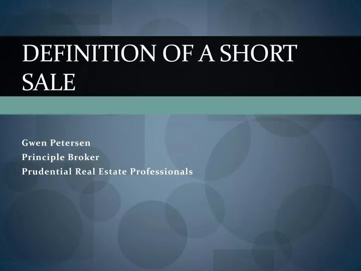 definition of a short sale