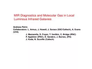 MIR Diagnostics and Molecular Gas in Local Luminous Infrared Galaxies