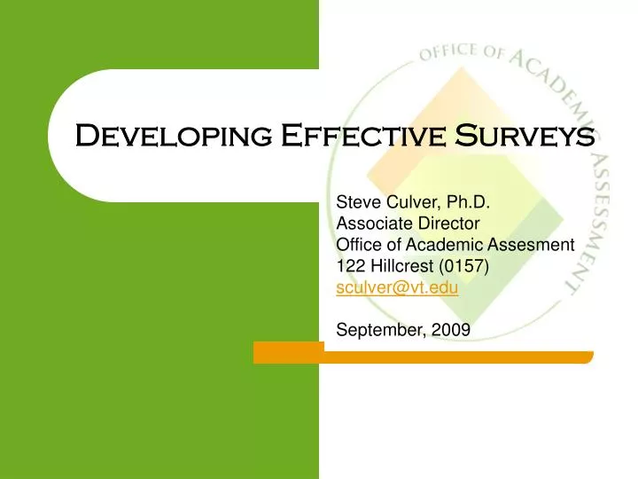 developing effective surveys