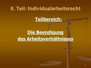 II. Teil: Individualarbeitsrecht