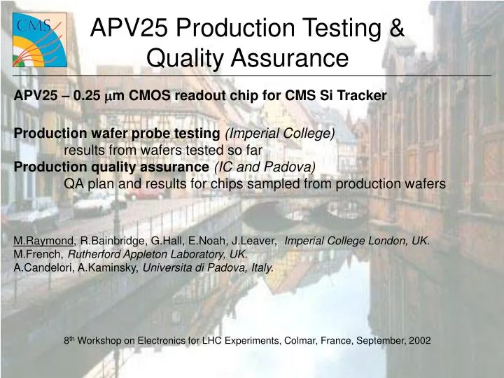 apv25 production testing quality assurance