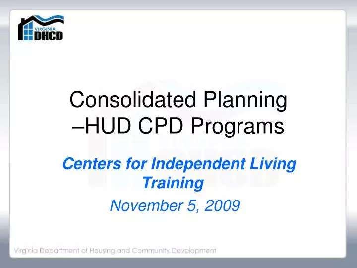 consolidated planning hud cpd programs