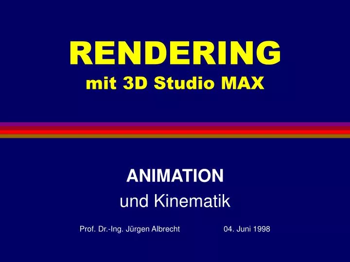 rendering mit 3d studio max