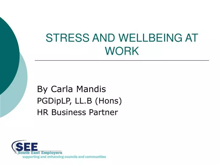 stress and wellbeing at work