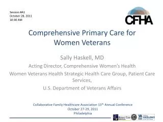Comprehensive Primary Care for Women Veterans