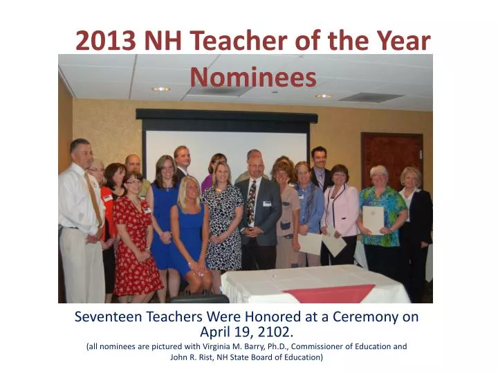 2013 nh teacher of the year nominees