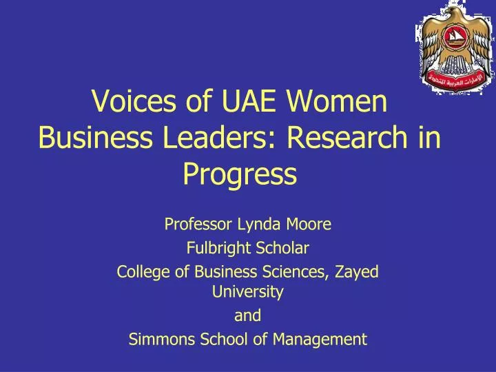 voices of uae women business leaders research in progress
