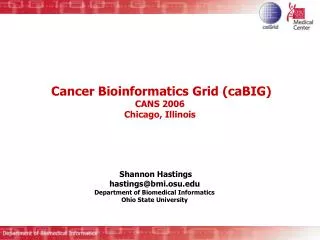 Cancer Bioinformatics Grid (caBIG) CANS 2006 Chicago, Illinois