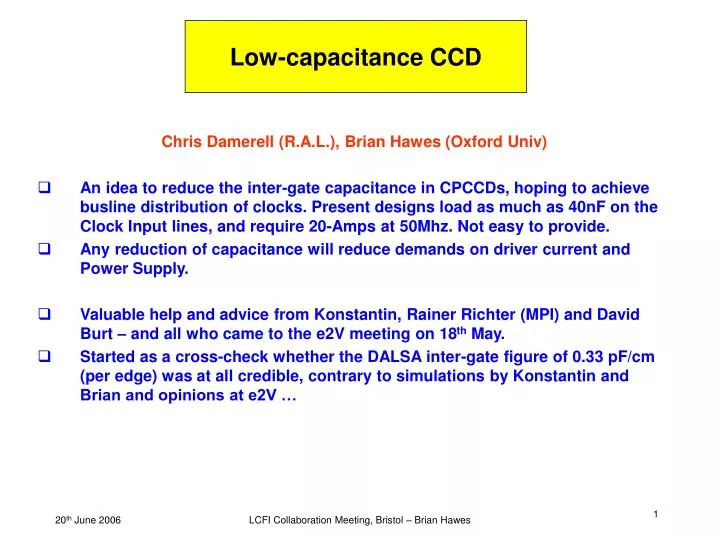 low capacitance ccd