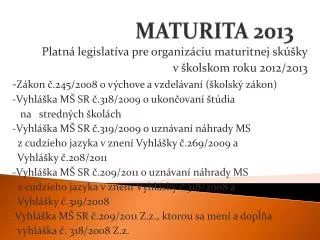 maturita 2013