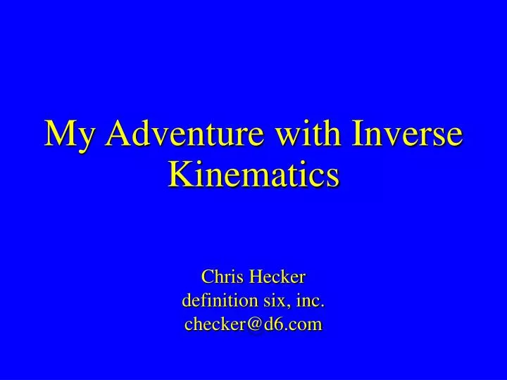 my adventure with inverse kinematics
