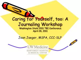 Caring for Yourself, too: A Journaling Workshop Washington State 2011 TBI Conference April 28, 2011