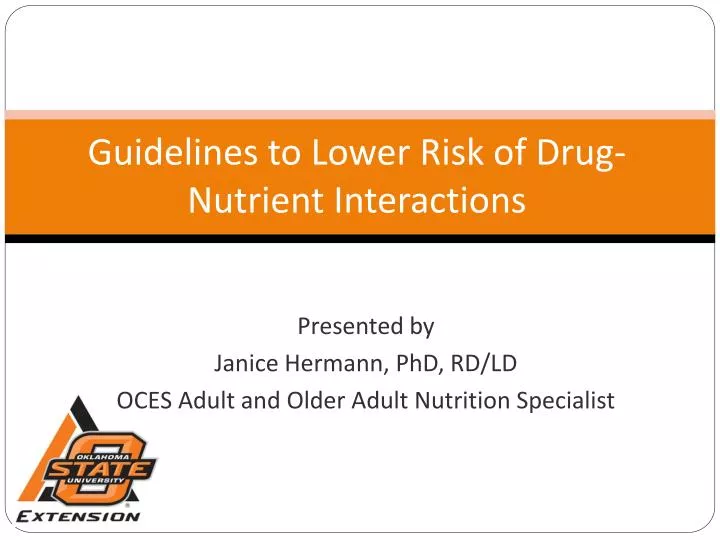 guidelines to lower risk of drug nutrient interactions