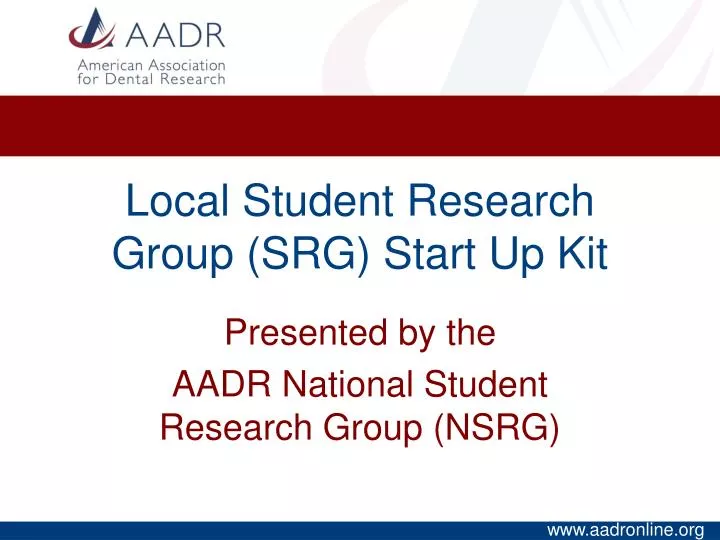 local student research group srg start up kit