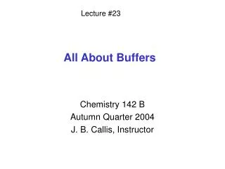 All About Buffers