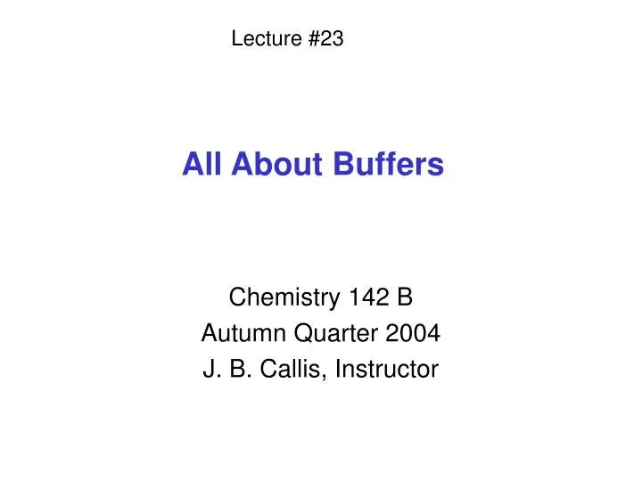 all about buffers