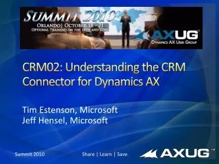 CRM02: Understanding the CRM Connector for Dynamics AX