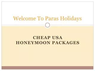 Find the Best and Cheap USA honeymoon packages