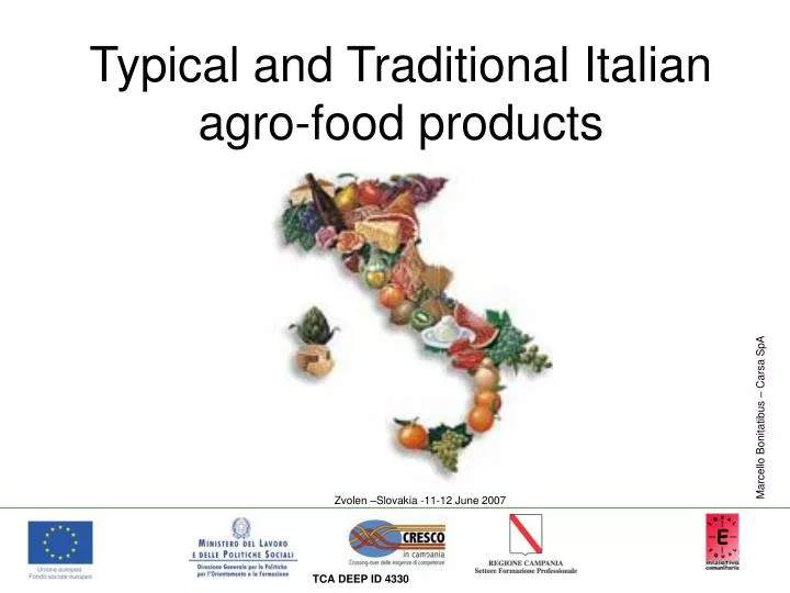 typical and traditional italian agro food products